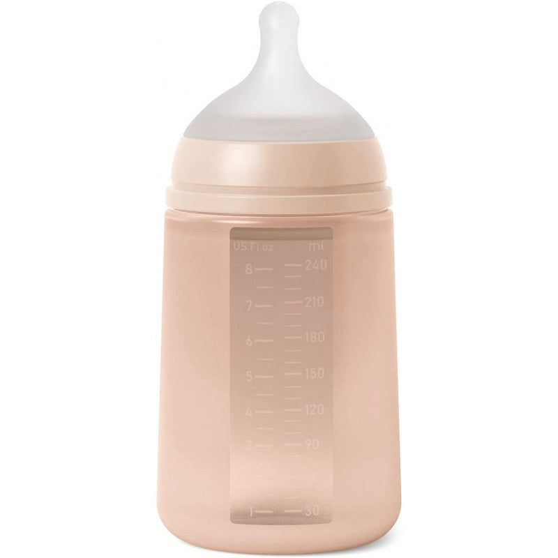Suavinex - 240 ml Silicone Feeding Bottle - Colour Essence Nude