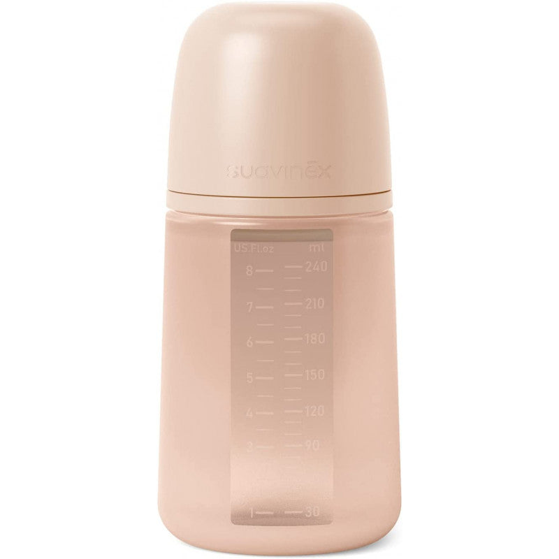 Suavinex - 240 ml Silicone Feeding Bottle - Colour Essence Nude