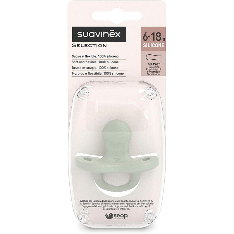 Suavinex - 100% Silicone Pacifier - 6-18 Months - Green