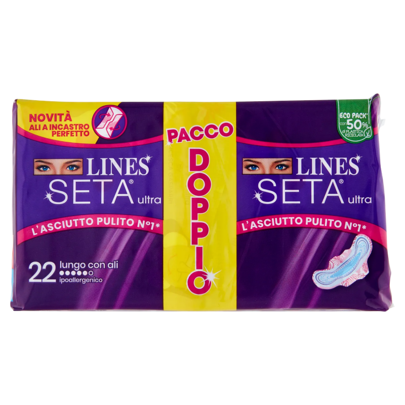 Lines Seta Ultra Long Absorbent Pads with Wings 16 pieces