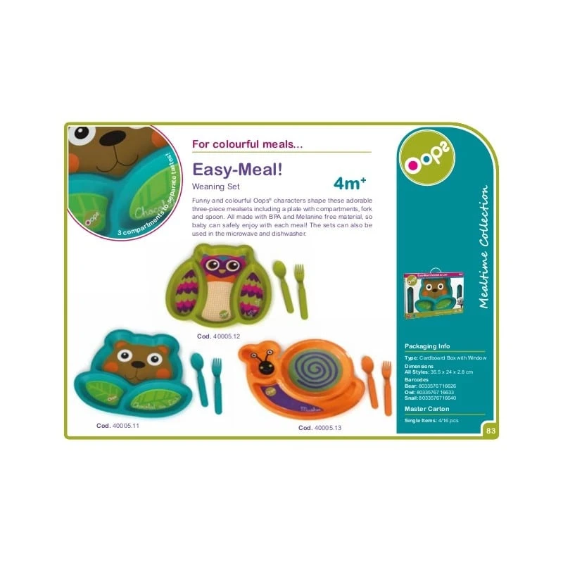 Oops Bear Feeding Set