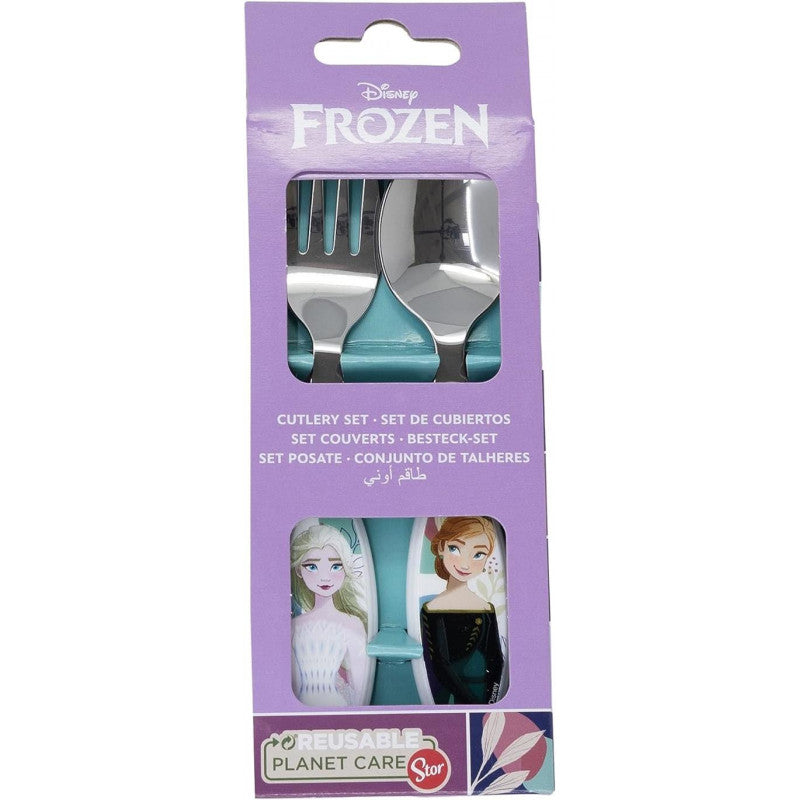 Set of 2 Frozen Stainless Steel Cutlery