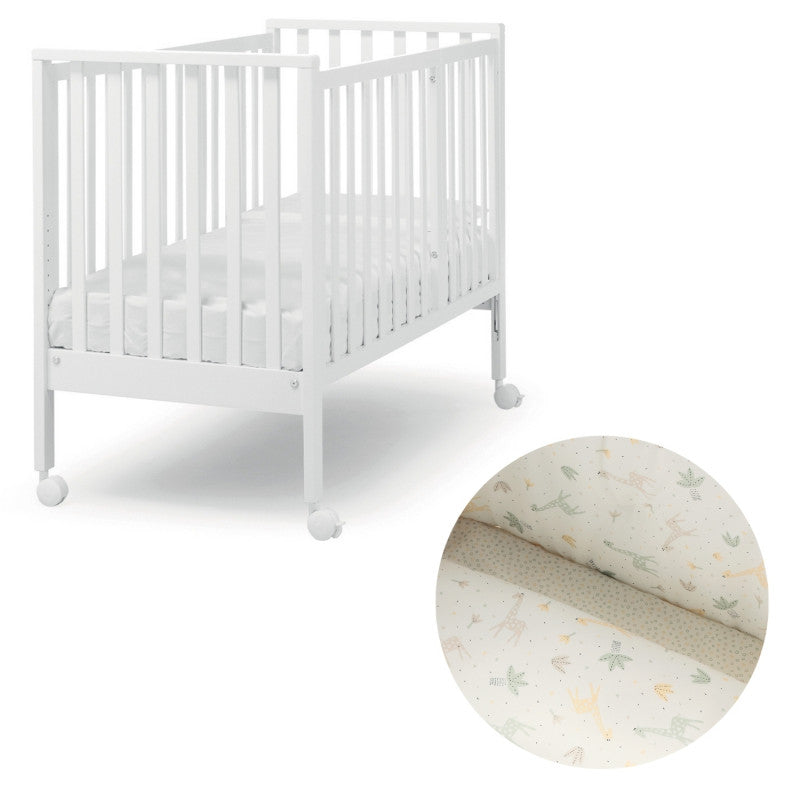 Erbesi Evolution Komplettes Kinderbett – Weiß – Giraffe