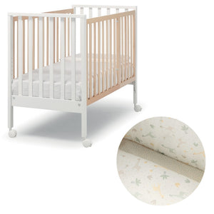 Erbesi Evolution Komplettes Kinderbett – Naturweiß – Giraffe