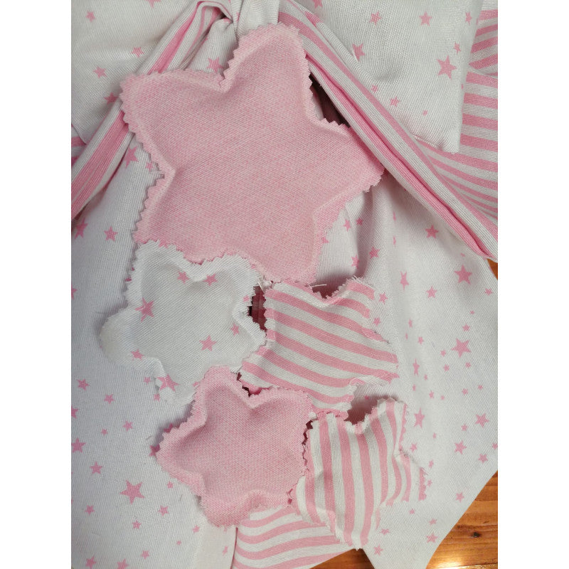 Handmade Pink and White Birth Bow