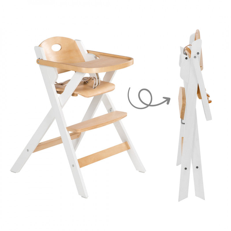 Fold Up Smart High Chair - White Natural