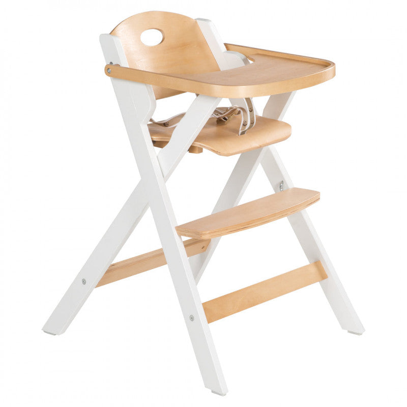 Fold Up Smart High Chair - White Natural
