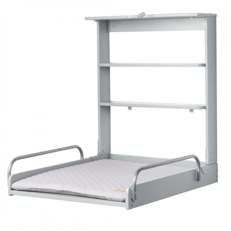 Wall-mounted changing table with roba Style Grey changing mat