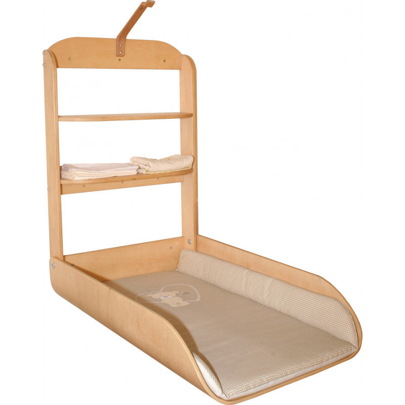Wall-mounted changing table with 2 shelves - Natural Liebhabaer