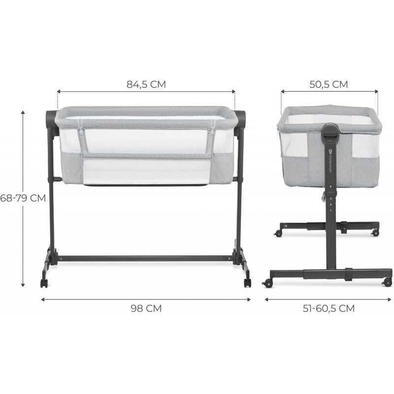 Kinderbeistellbett Neste Light Grey - 5
