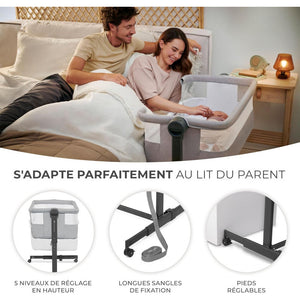 Kinderbeistellbett Neste Light Grey - 9