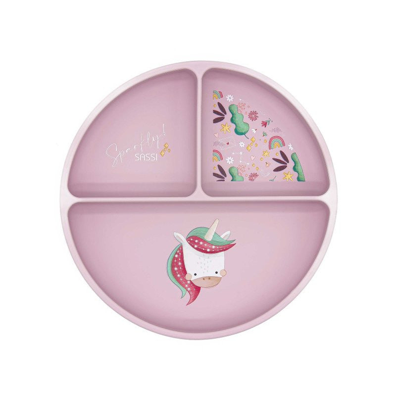 Sparkly Unicorn Silicone Suction Plate