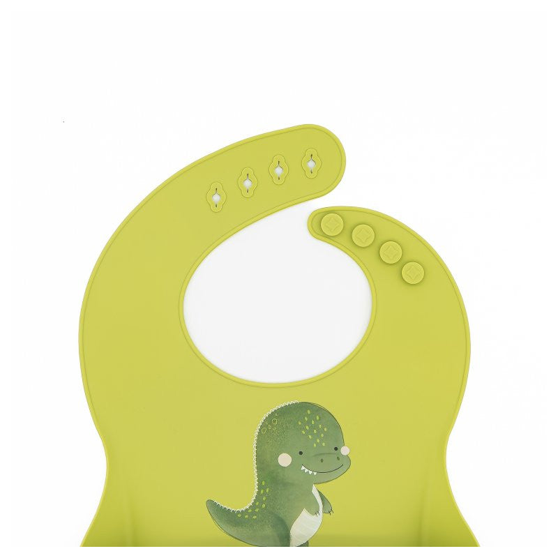 Cracky Dinosaur Silicone Bib with Pocket