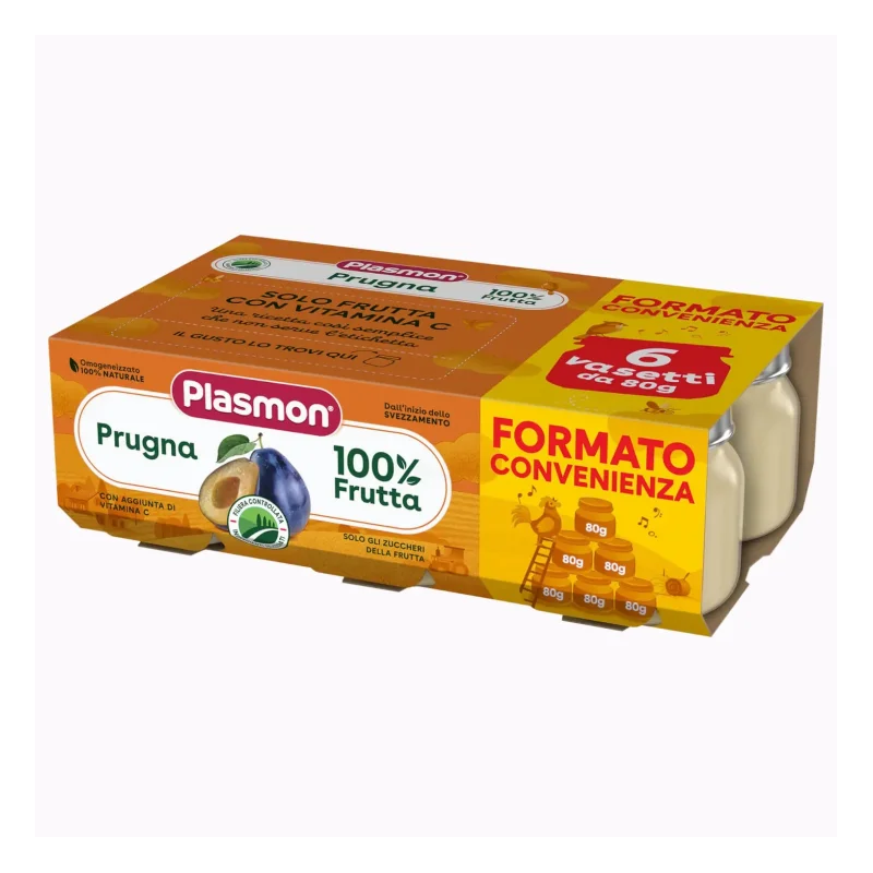 Plasmon Prune Puree - 6 Jars x 80 g
