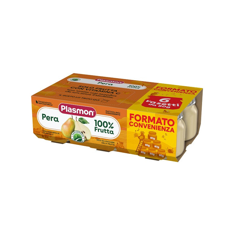 Plasmon Pear Purée - 6 x 80g jars