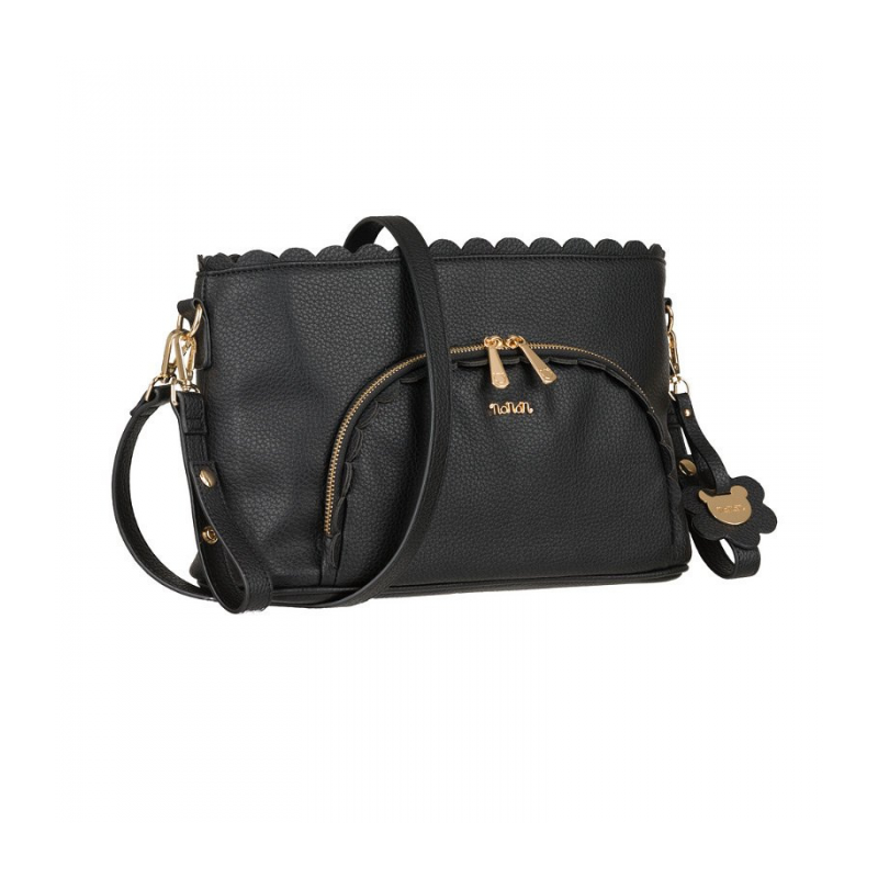 Nanan – Schwarze Wandertasche aus Ökoleder