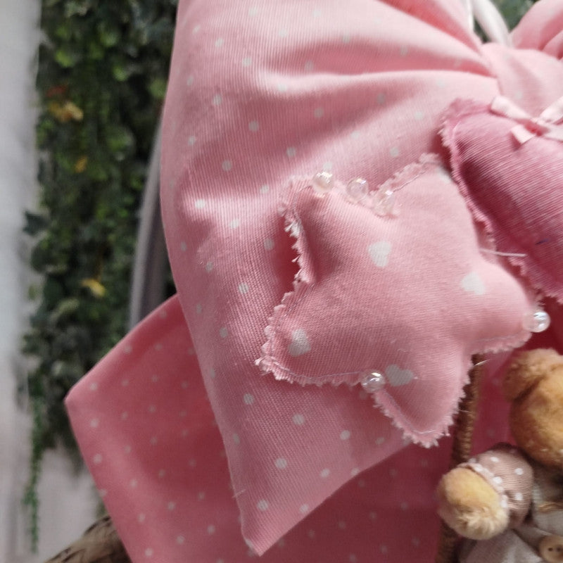 Handmade Pink Teddy Birth Bows