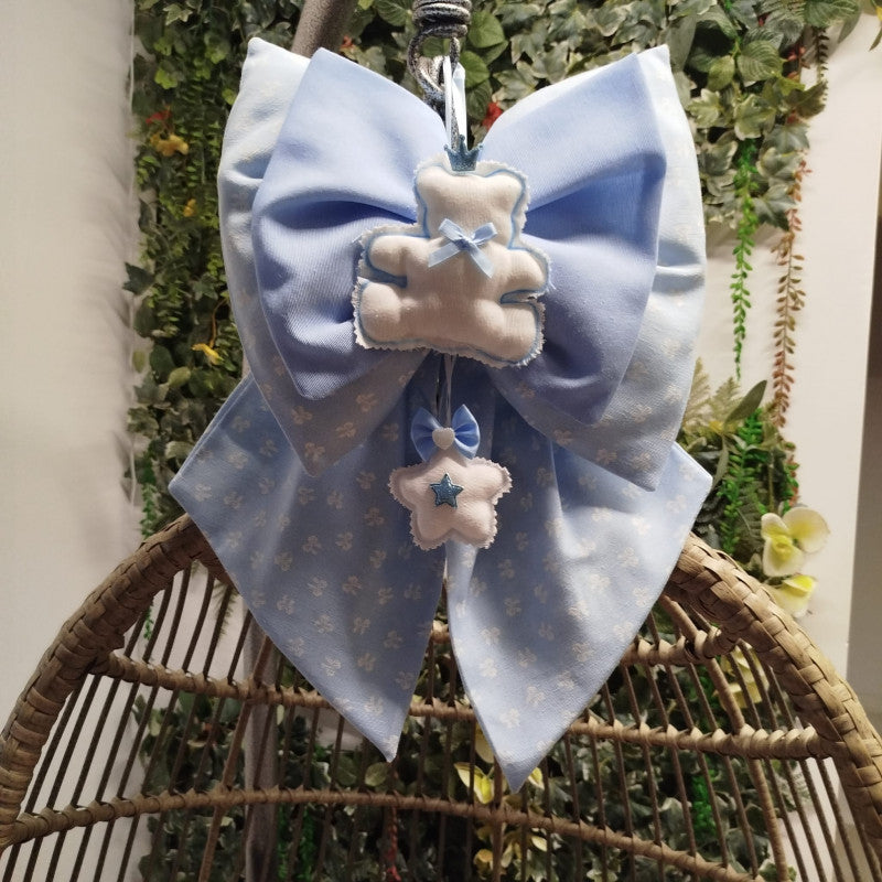 Handmade Funky Blue Birth Bows
