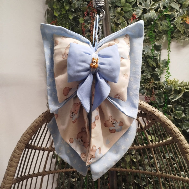 Handmade Blue Bear Birth Bows