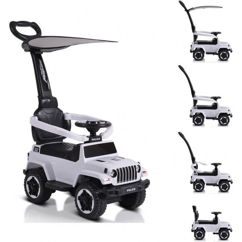 4-in-1 Ride-On Car White