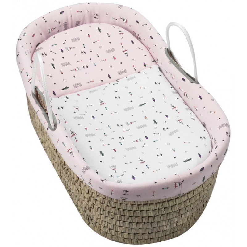 Weiden-Babykorb - Rosa