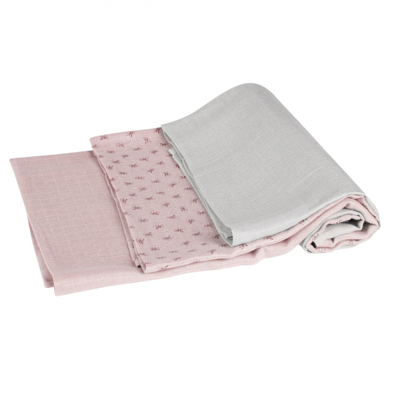 Organic Cotton Muslin Set 80x80 Pink