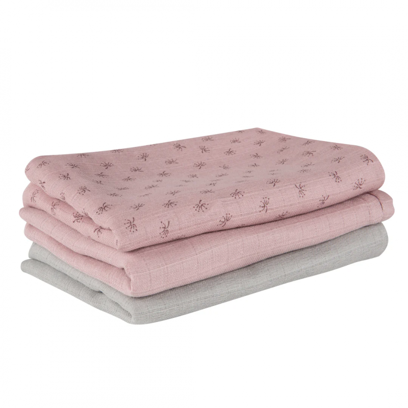 Organic Cotton Muslin Set 80x80 Pink