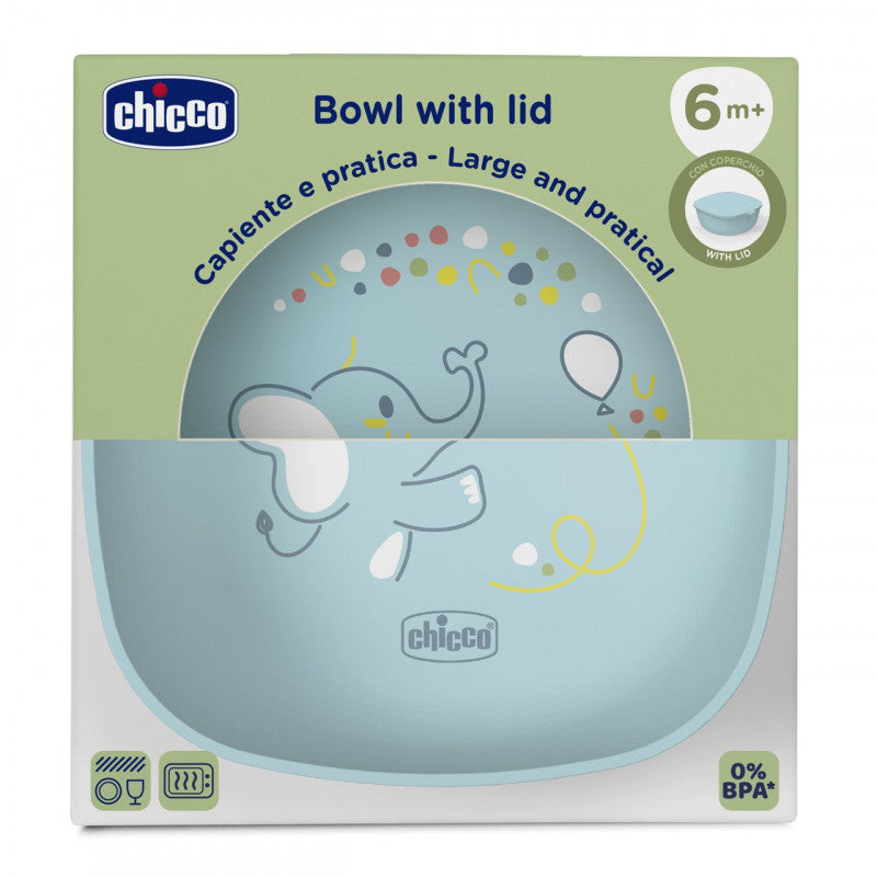 Bowl with lid Light blue 6m+ Chicco