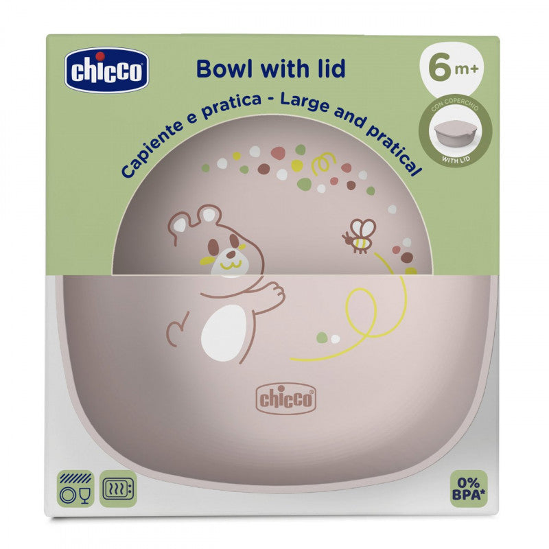 Bowl with Lid Pink 6m+ Chicco