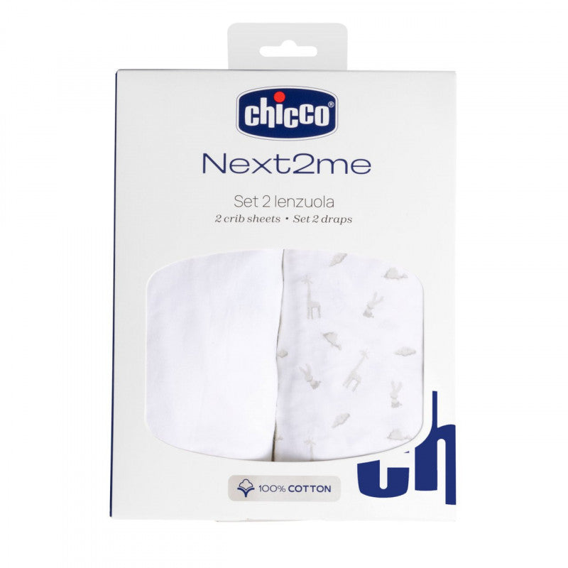 Chicco Cotton Crib Sheets for Next2Me - 2pcs