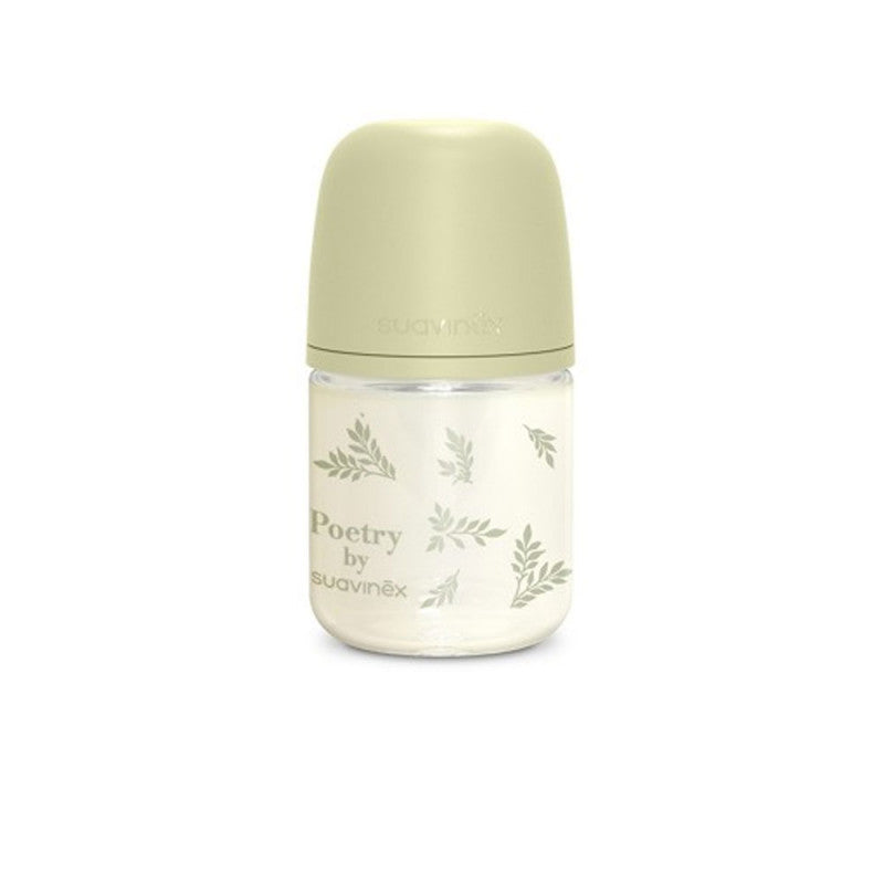 Suavinex Poetry Glas-Babyflasche 120 ml Grün