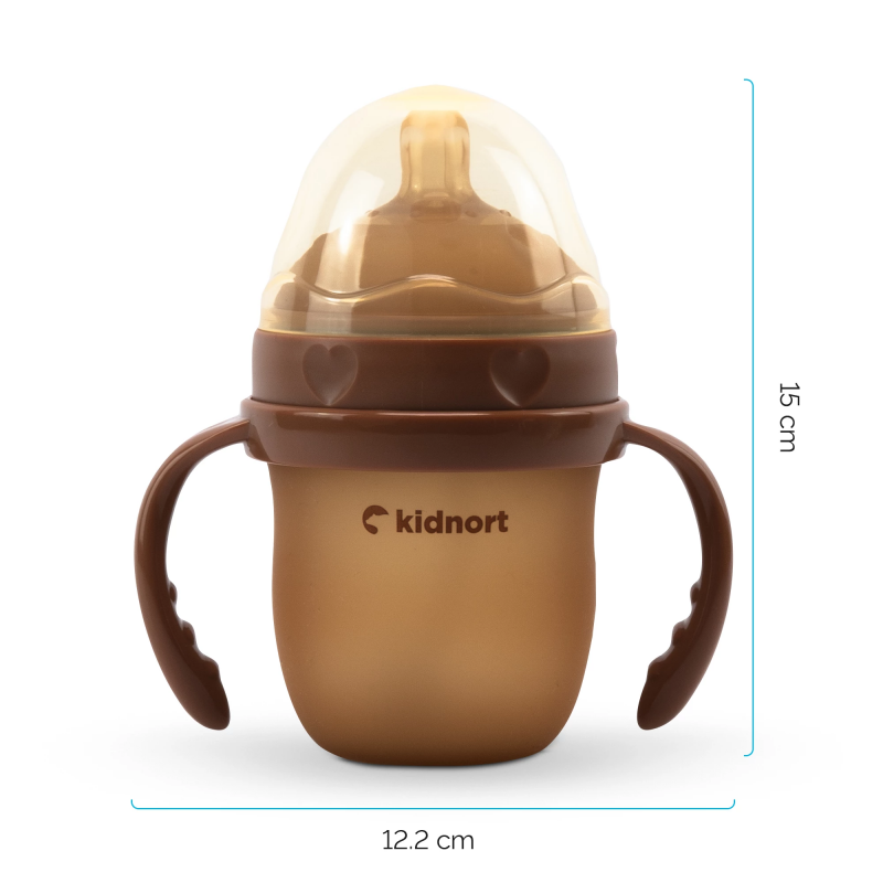Eple 240ml Brown Medical Grade Silicone Feeding Bottle