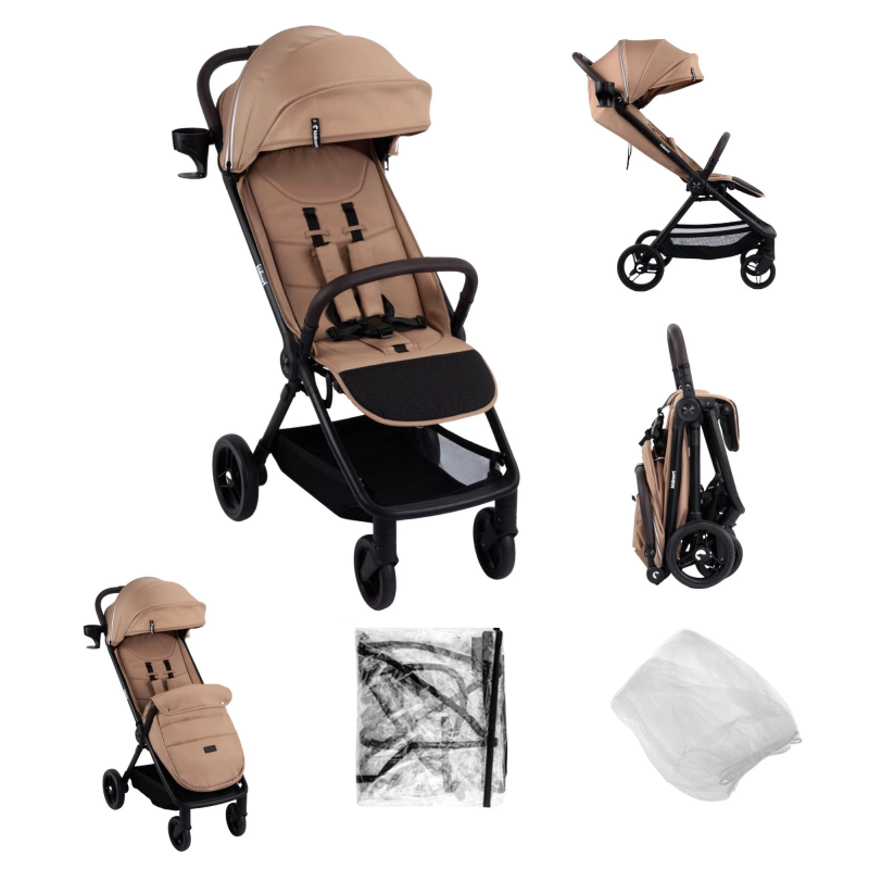 Snøugle Kidnort Beige Self-Folding Stroller