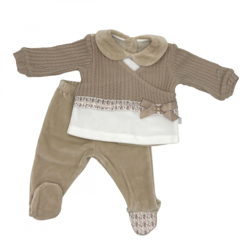 Nazareno Gabrielli Dove Grey Chenille Two-Piece Sleepsuit