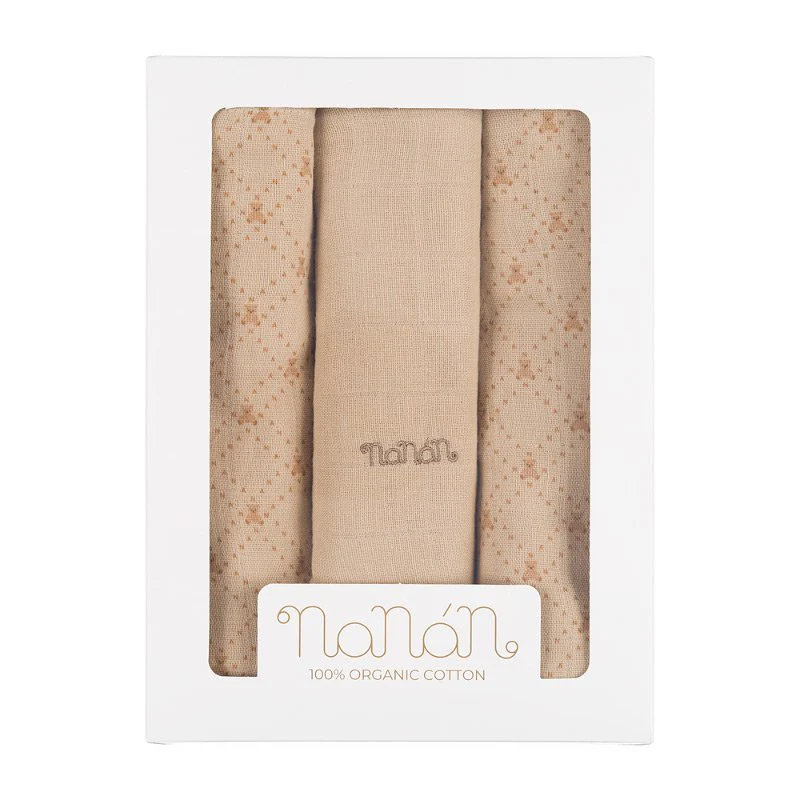 Set of 3 Nanan muslins 80x80 cm