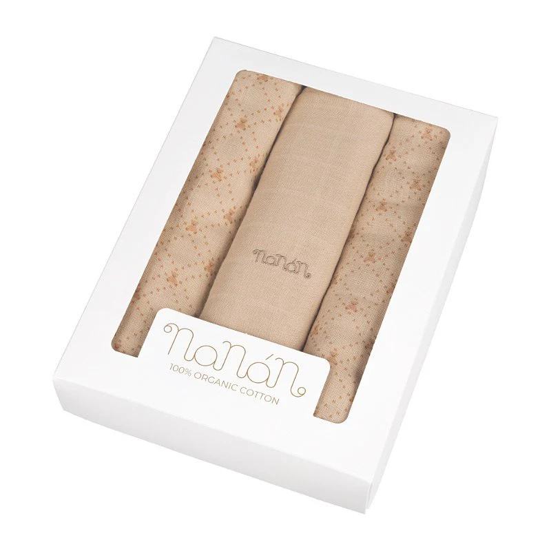 Set of 3 Nanan muslins 80x80 cm