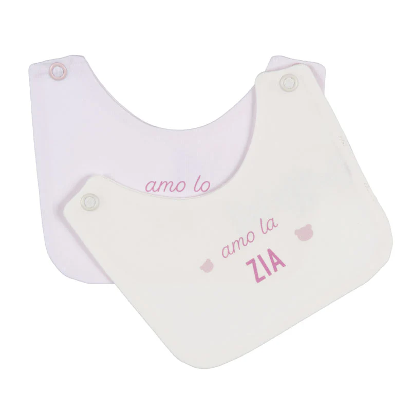Nanan bibs with "I love aunt/uncle" embroidery