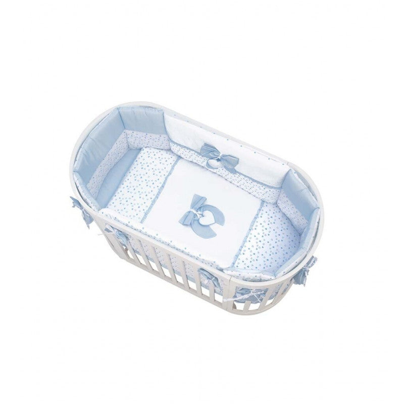 Leonardo Cradle Textile Set Blue Hearts