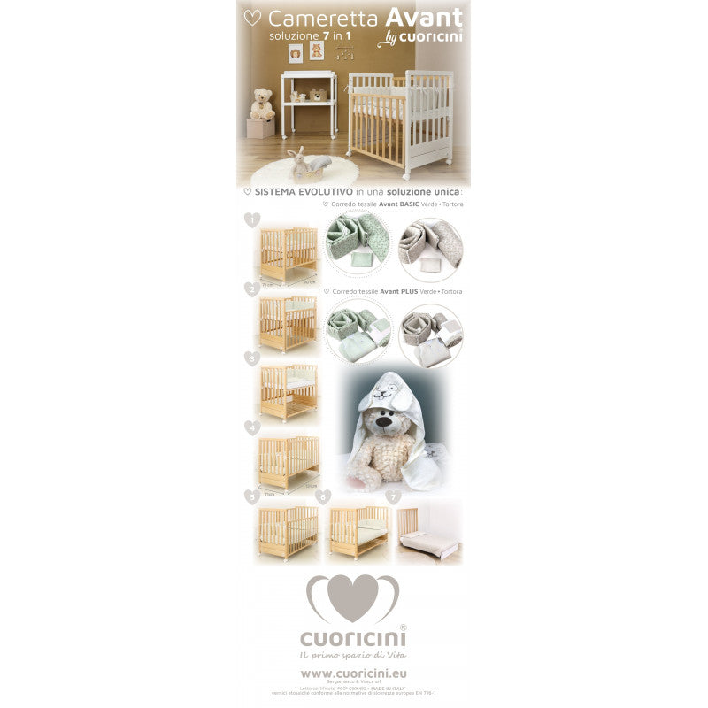 Lettino Evolutivo Avant Cuoricini Completo Verde Bianco - 15