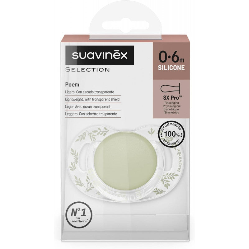 Suavinex Poetry Pacifier for Babies 0-6 Months Green