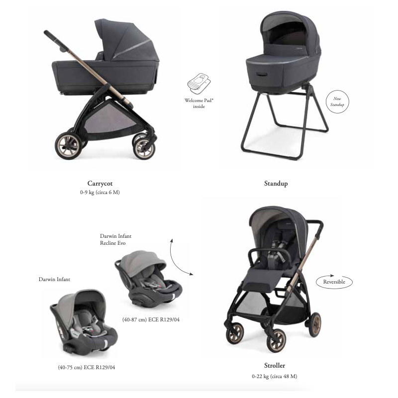 copy of Kombikinderwagen Inglesina Electa Darwin Infant Recline - Union Grey