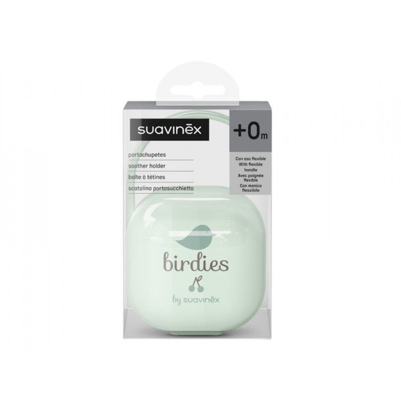 Suavinex Birdies Grüne Schnullerhalterbox