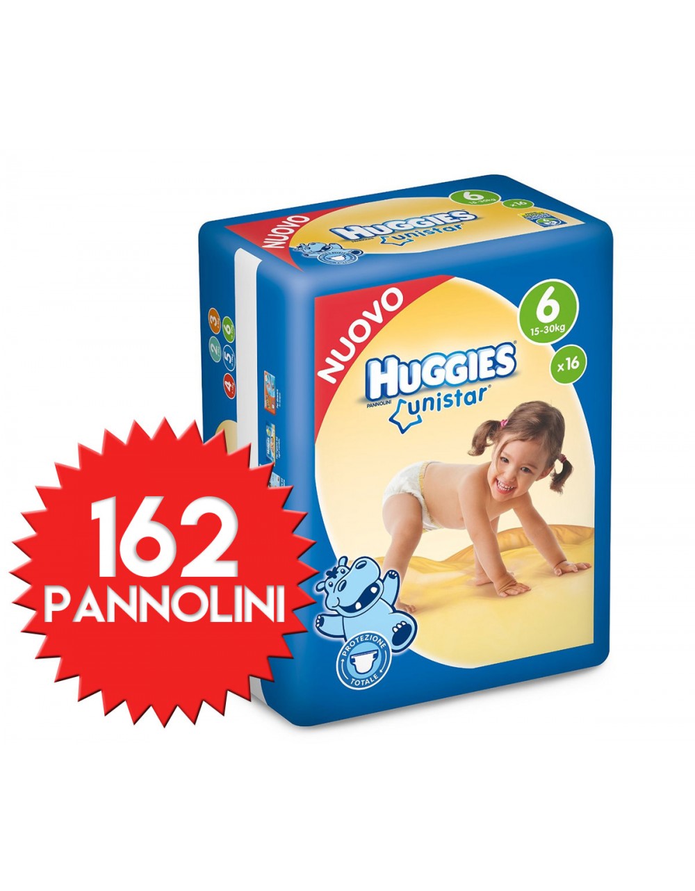 Huggies Unistar Diapers Size 6 - 162 pieces
