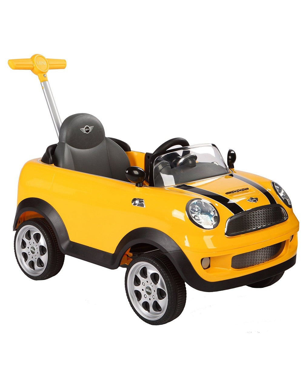 Mini Cooper Yellow Ride-On Push Car