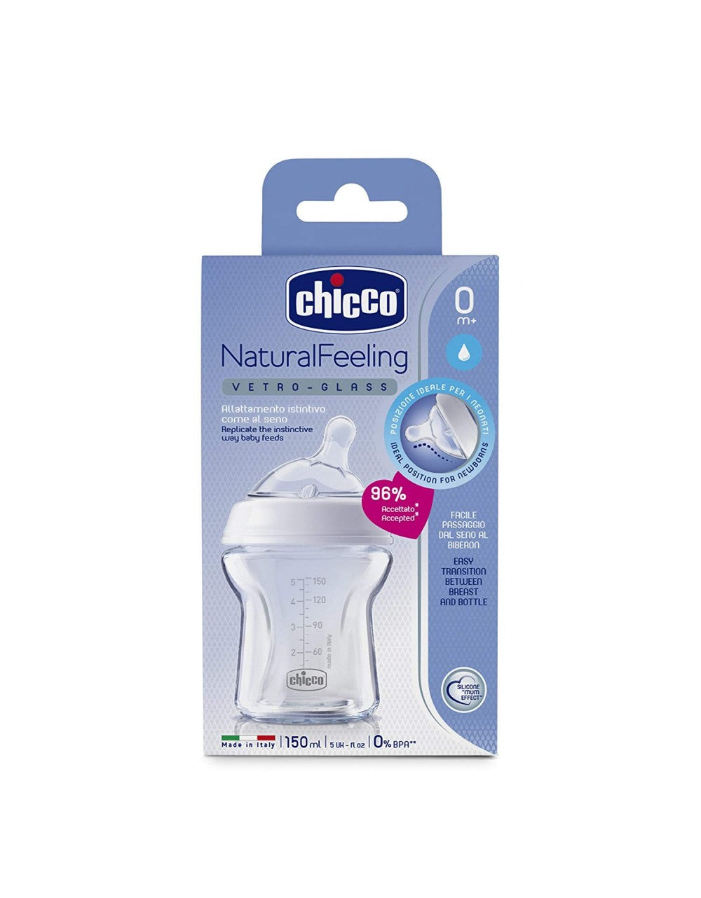 Chicco NaturalFeeling Glass Feeding Bottle 150ml