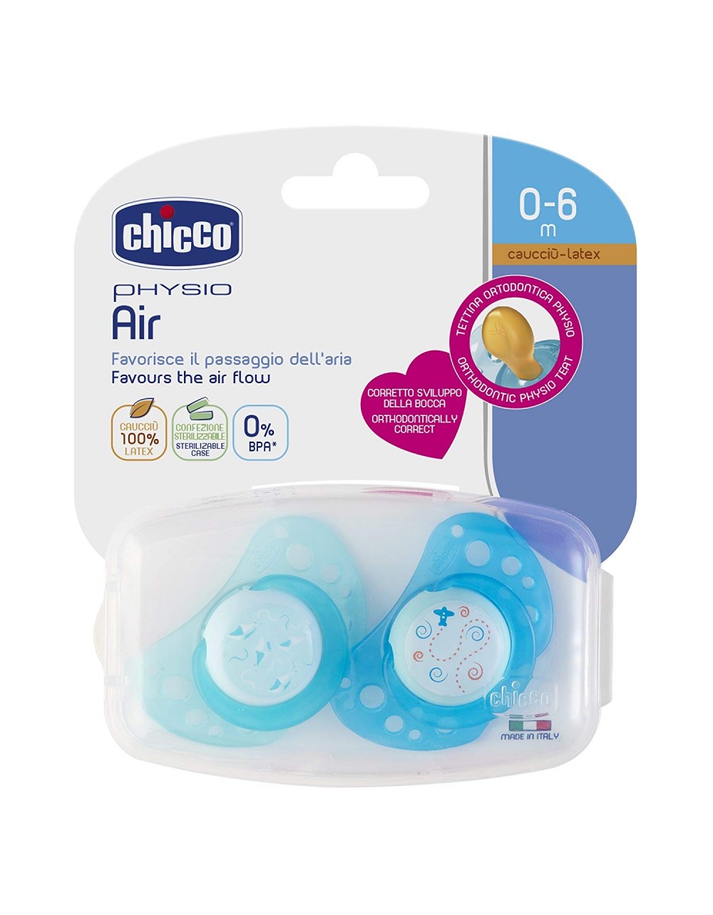 Chicco Physio Air Rubber Soother Blue