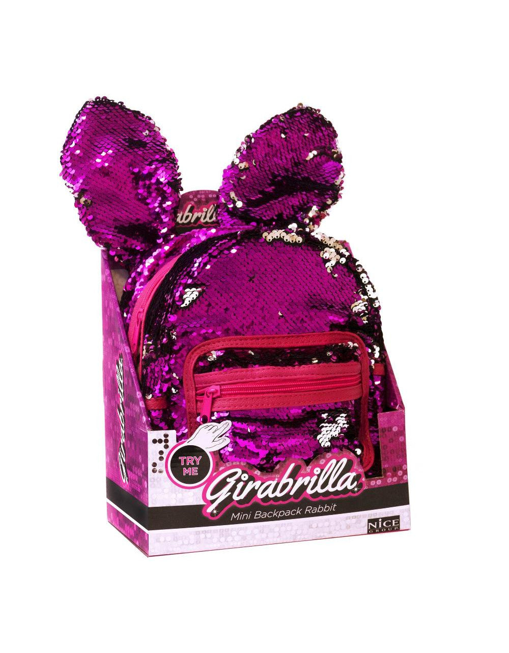Girabrilla Bunny Backpack Pink/Silver