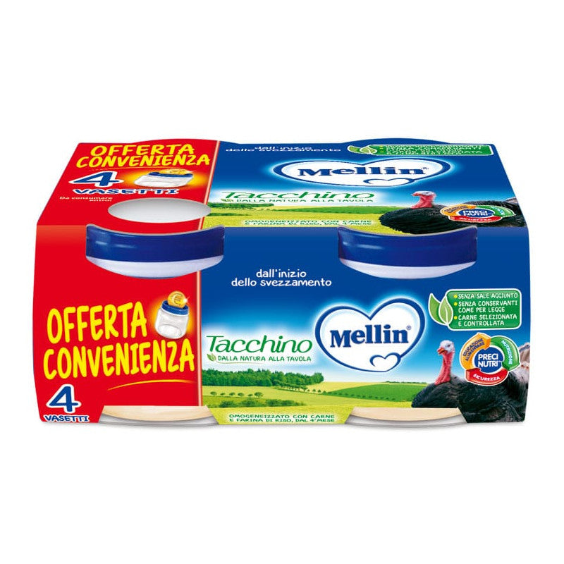 Mellin Turkey Purée - 4 x 80 g