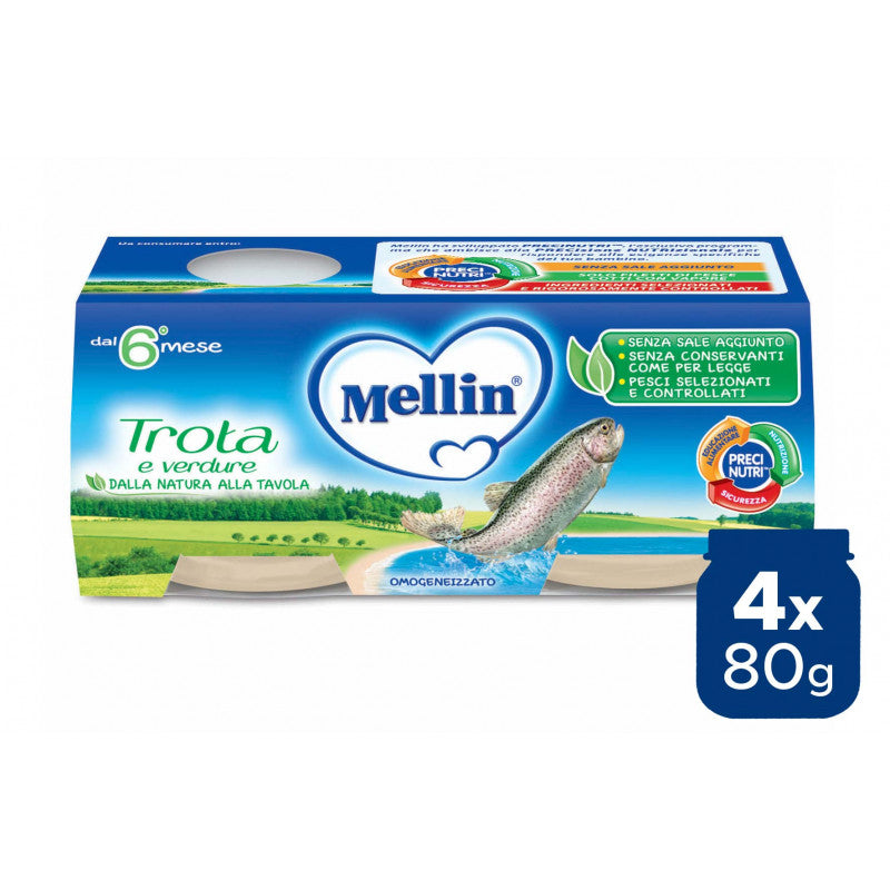 Mellin Trout Baby Food - 4 x 80 g
