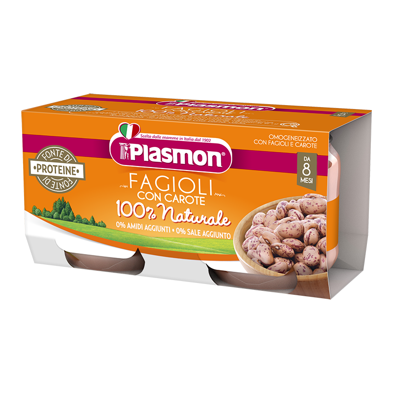 Homogenisierte Bohnen mit Karotten-Plasmon